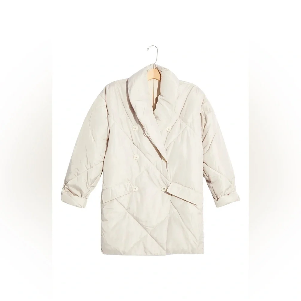 Free People Ella Puffa Coat in Mineral Dust SzXS